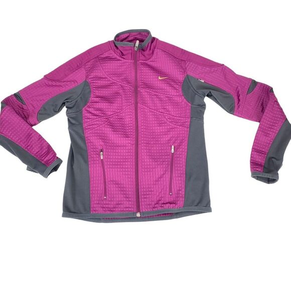 Nike Sphere Thermal Track Jacket Women Small Purple Gray Long Sleeve Full Zipper - Picture 1 of 12